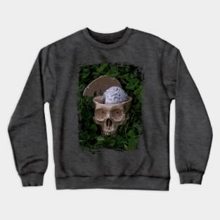 Use your brain-Skull on the grass-Humor Crewneck Sweatshirt